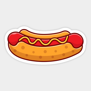 Hotdog Cartoon Vector Icon Illustration (9) Sticker